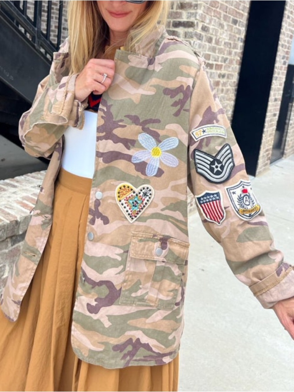 POL | Oversized Camo Patches Blazer Jacket